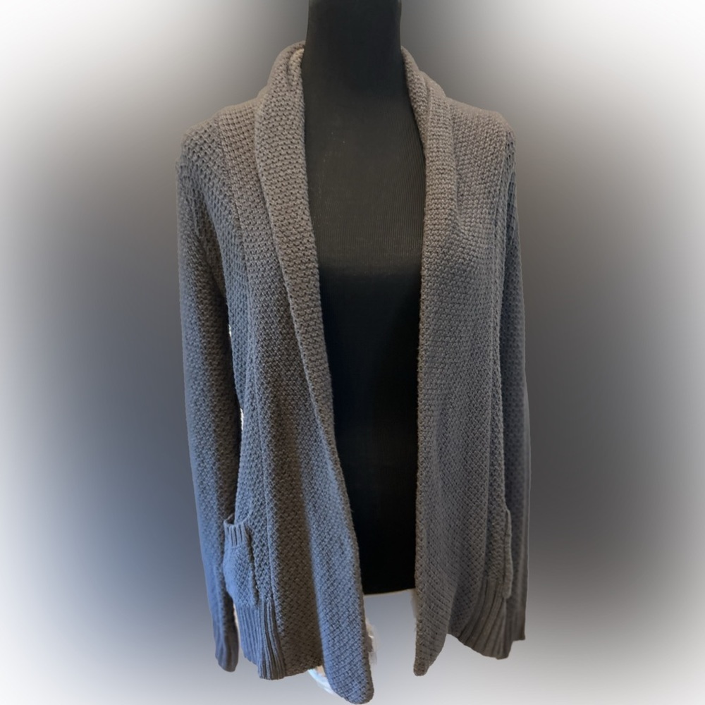 Free w bundle Old Navy Knit Cardigan XS gray oversized chunky sweater b